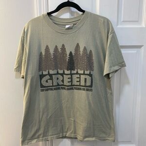 GREEN/GREED Graphic Vintage Tee